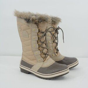 Sorel Tofino II Waterproof Winter Boots 8.5 Beige Faux Fur Insulated Snow